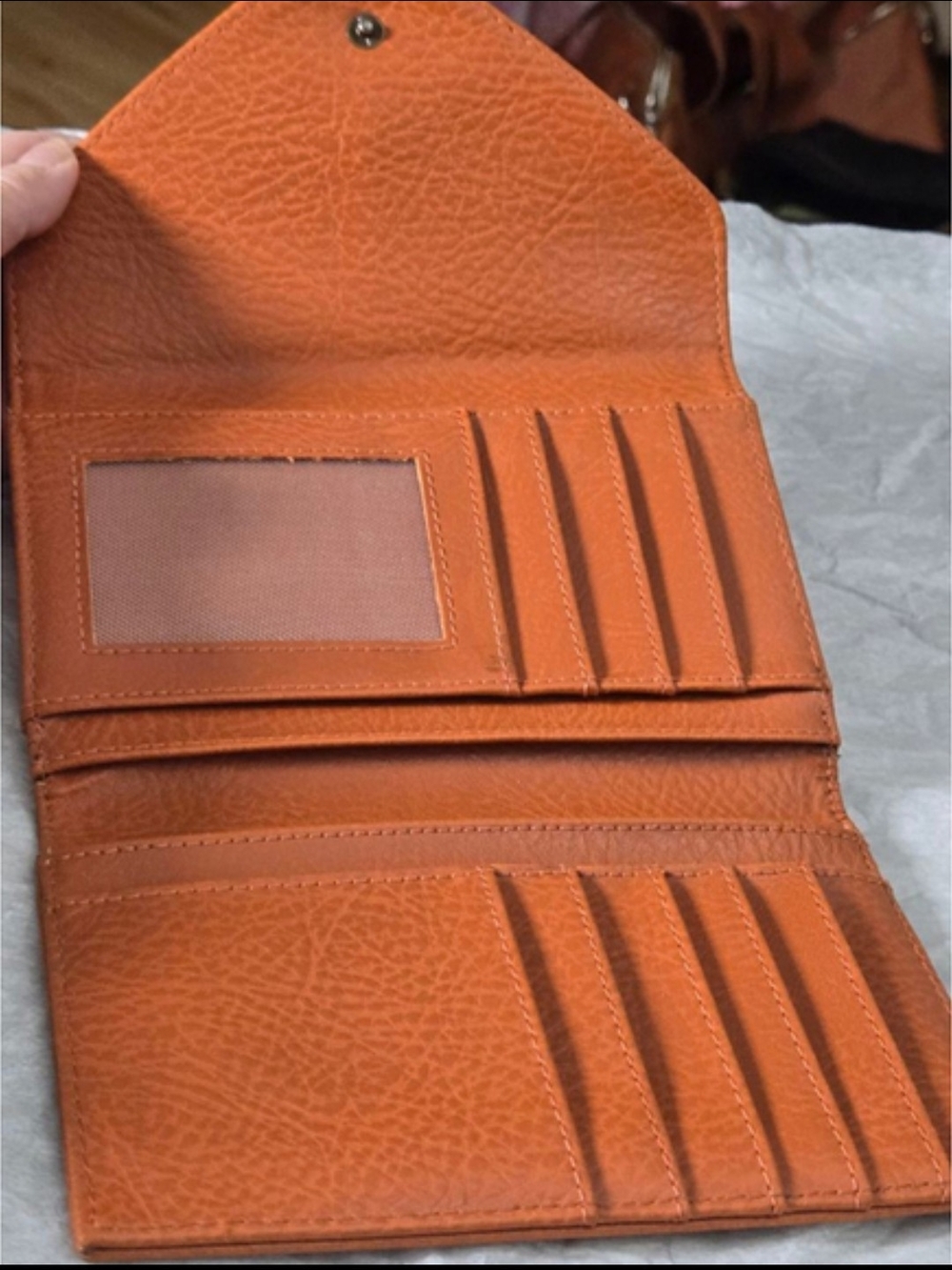 Matt & Nat Women's Tri-fold Envelope Clutch Wallet - Rust Brown/Pumpkin Spice - Picture 8 of 8